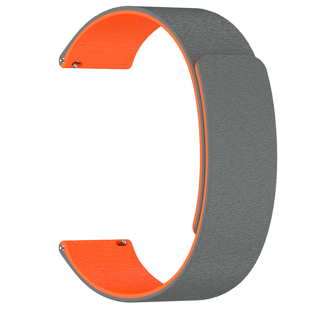 Curea smartwatch Techsuit Watchband 20mm (W074) compatibil cu Samsung Galaxy Watch4/5/Active 2, Huawei Watch GT 3 (42mm)/GT 3 Pro (43mm), Gri / Orange
