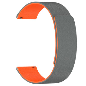 Curea smartwatch Techsuit Watchband 20mm (W074) compatibil cu Samsung Galaxy Watch4/5/Active 2, Huawei Watch GT 3 (42mm)/GT 3 Pro (43mm), Gri / Orange