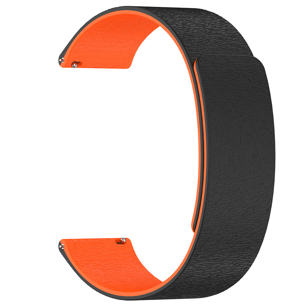 Curea smartwatch Techsuit Watchband 20mm (W074) compatibil cu Samsung Galaxy Watch4/5/Active 2, Huawei Watch GT 3 (42mm)/GT 3 Pro (43mm), Negru /Orange