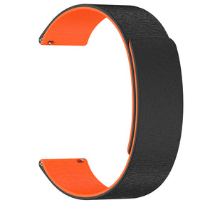 Curea smartwatch Techsuit Watchband 20mm (W074) compatibil cu Samsung Galaxy Watch4/5/Active 2, Huawei Watch GT 3 (42mm)/GT 3 Pro (43mm), Negru /Orange