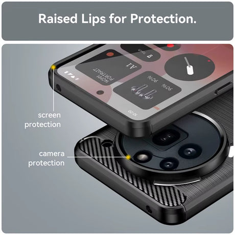 Husa de protectie Techsuit Carbon Silicone compatibil cu Nothing Phone (3a) Pro, Negru