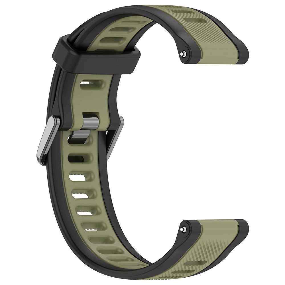 Curea smartwatch Techsuit Watchband 18mm (W053) compatibil cu Huawei Watch GT 4 (41mm)/W1/Honor Watch S1/Garmin Venu 2S/Vivoactive 4S, Kaki