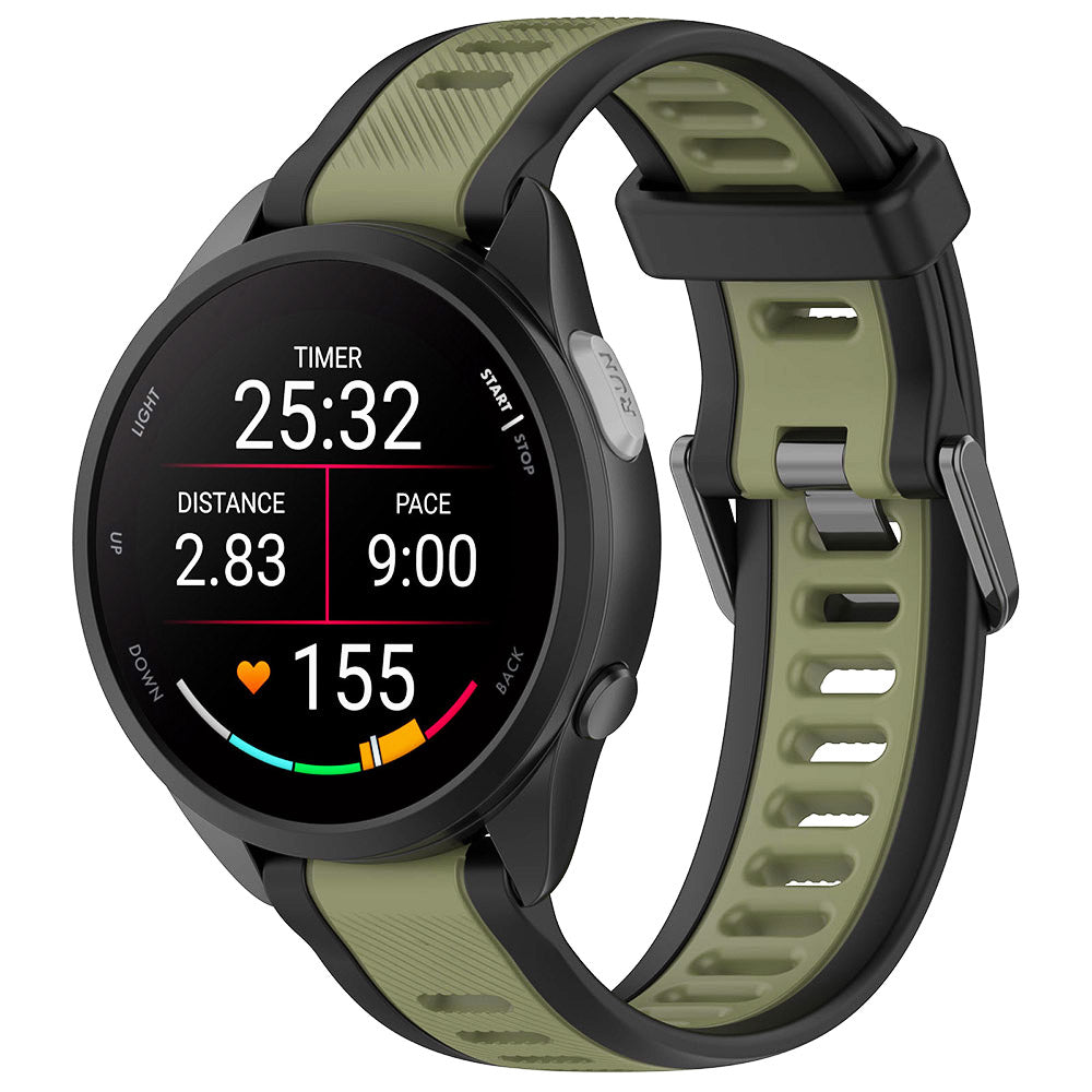 Curea smartwatch Techsuit Watchband 18mm (W053) compatibil cu Huawei Watch GT 4 (41mm)/W1/Honor Watch S1/Garmin Venu 2S/Vivoactive 4S, Kaki
