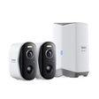 Baseus Outdoor Camera Security N1 (S0TW002131), 2K, 16GB, 2x Camera Kit, Two-way Talk, Night Vision, IP67, 7800mAh, Alb