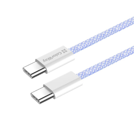 Cablu ColorWay (CW-CBPDCC061-PU), for MacBook Pro, Type-C to Type-C, PD Fast Charging 60W, 3A, Nylon, 1m, Mov