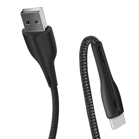 Cablu ColorWay (CW-CBUC034-BK), USB to Type-C, for Syncing & Charging, with LED indicator, 2.4A, 480Mbps, 1m, Negru