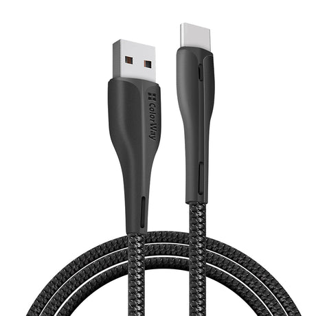 Cablu ColorWay (CW-CBUC034-BK), USB to Type-C, for Syncing & Charging, with LED indicator, 2.4A, 480Mbps, 1m, Negru