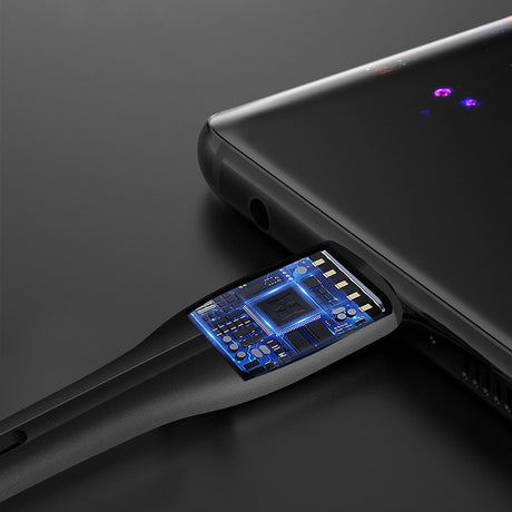Cablu ColorWay (CW-CBUC034-BK), USB to Type-C, for Syncing & Charging, with LED indicator, 2.4A, 480Mbps, 1m, Negru