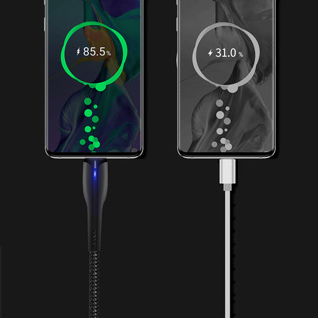 Cablu ColorWay (CW-CBUC034-BK), USB to Type-C, for Syncing & Charging, with LED indicator, 2.4A, 480Mbps, 1m, Negru