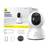 Baseus Indoor Camera Security P1 (S0TV012132), 3K, 4MP, Type-C, Two-way Talk, Night Vision, 8x Digital Zoom, CMOS, Alb