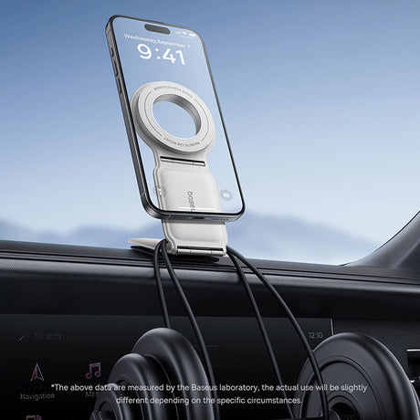 Suport Baseus PrimeTrip Series C02 (C40169002833-00), PU Leather, 360°, 25N, Versatile Mounting Option, Frosted Grey
