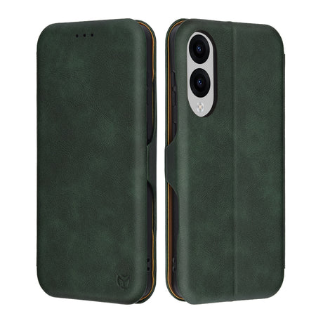 Husa de protectie Techsuit Safe Wallet Plus compatibil cu Samsung Galaxy S25 Edge, Verde