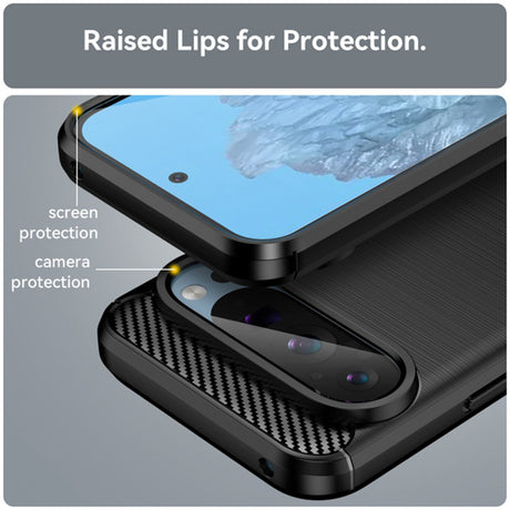 Husa de protectie Techsuit Carbon Silicone compatibil cu Google Pixel 9 Pro / 9, Negru