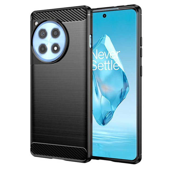 Husa de protectie Techsuit Carbon Silicone compatibil cu OnePlus 12R, Negru