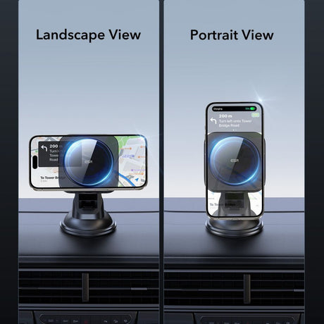 Suport ESR with Wireless Charging Qi2 HaloLock, with CryoBoost, MagSafe Compatible, 15W, for Dashboard, Negru