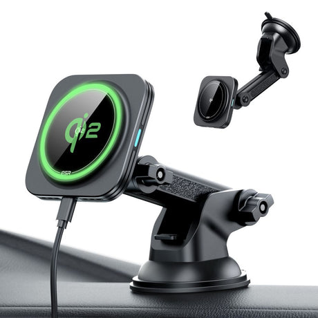 Suport ESR with Wireless Charging Qi2 HaloLock, with CryoBoost, MagSafe Compatible, 15W, for Dashboard, Negru