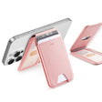 Suport ESR MagSafe HaloLock, Vegan Leather Aura Wallet, Steel Plate, Magnet, PC, with 3 Individual Card Slots, Roz