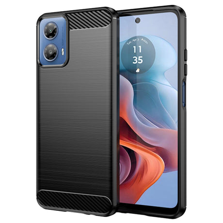 Husa de protectie Techsuit Carbon Silicone compatibil cu Motorola Moto G34 / Moto G45, Negru