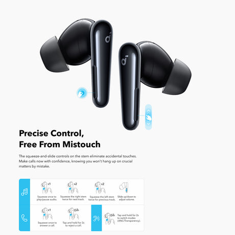 Casti Anker SoundCore Liberty 4 Pro NC (A3954GF1), Bluetooth 5.3, ANC, Hi-Res Sound, LDAC, TWS, Glossy Black