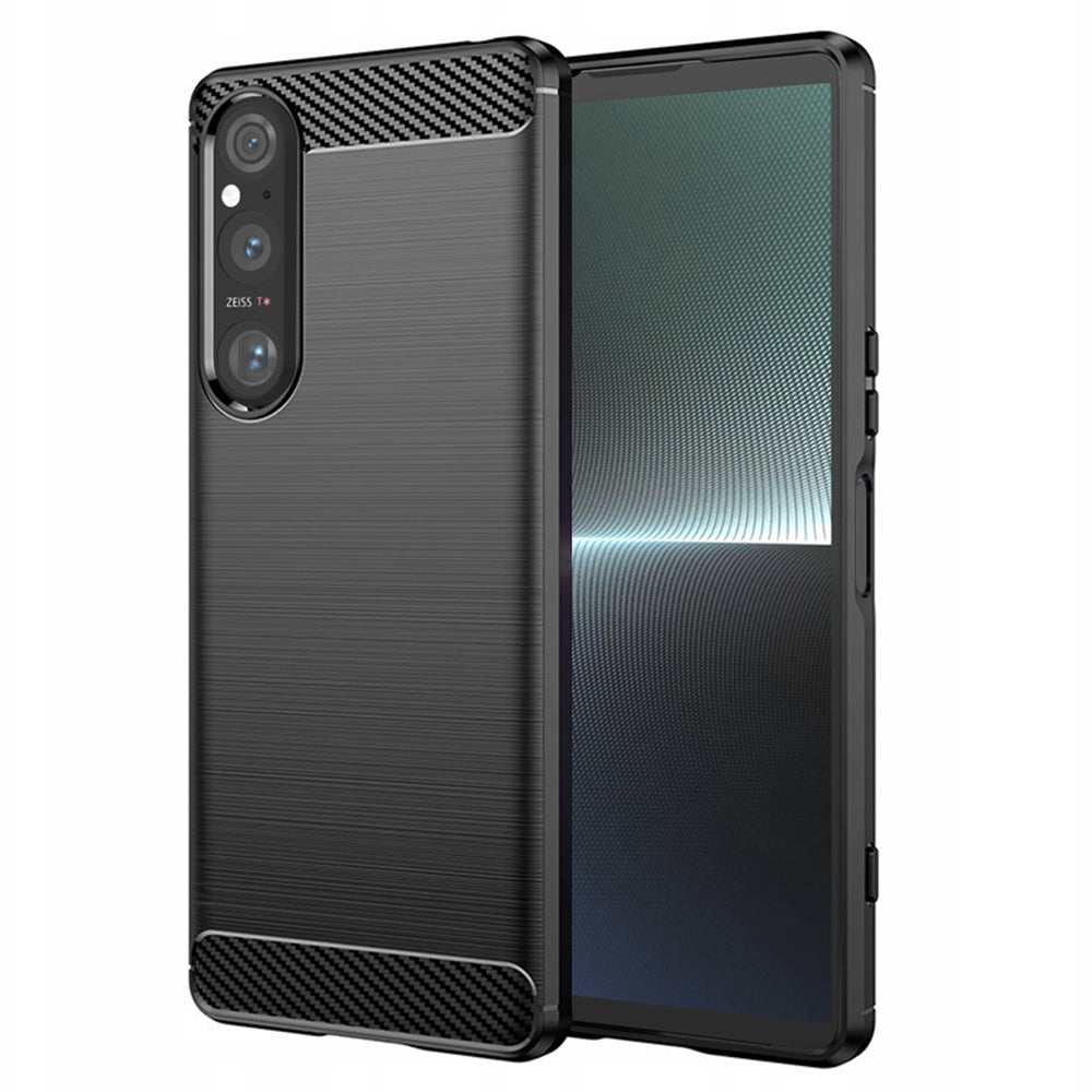 Husa de protectie Techsuit Carbon Silicone compatibil cu Sony Xperia 1 V, Negru