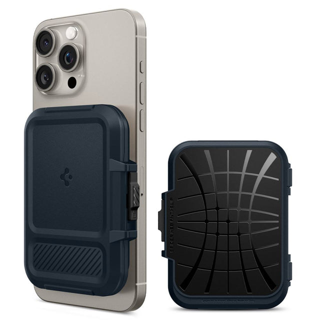 Suport Spigen Magnetic Card Lock Fit MagSafe (AFA08526), Universal, for Card / Cash, Metal Slate