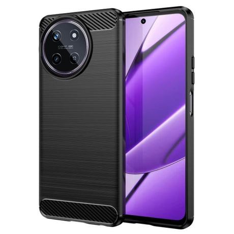 Husa de protectie Techsuit Carbon Silicone compatibil cu Realme 11, Negru