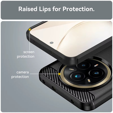 Husa de protectie Techsuit Carbon Silicone compatibil cu Realme 14 Pro+, Negru