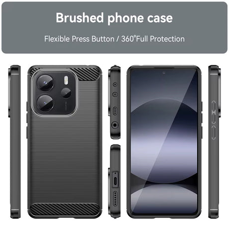 Husa de protectie Techsuit Carbon Silicone compatibil cu Xiaomi Redmi Note 14 4G (Standard), Albastru