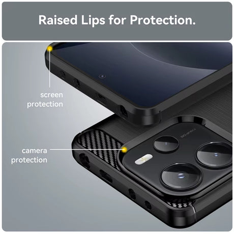 Husa de protectie Techsuit Carbon Silicone compatibil cu Xiaomi Redmi Note 14 4G (Standard), Negru