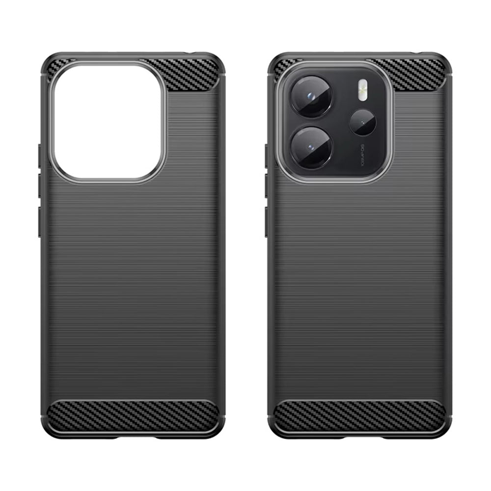 Husa de protectie Techsuit Carbon Silicone compatibil cu Xiaomi Redmi Note 14 4G (Standard), Negru