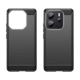 Husa de protectie Techsuit Carbon Silicone compatibil cu Xiaomi Redmi Note 14 4G (Standard), Negru