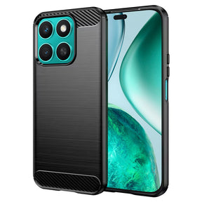 Husa de protectie Techsuit Carbon Silicone compatibil cu Honor X8c, Negru