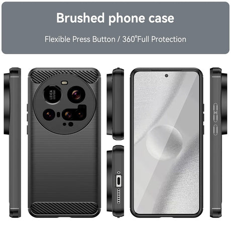 Husa de protectie Techsuit Carbon Silicone compatibil cu Xiaomi 15 Ultra, Negru