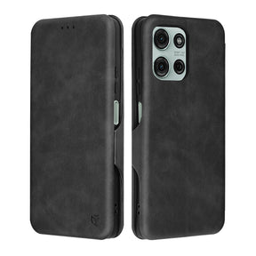 Husa de protectie Techsuit Safe Wallet Plus compatibil cu Motorola Moto G75, Negru