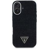 Husa de protectie Guess Denim Triangle Logo MagSafe (GUHMP16SRJFWTLK) compatibil cu iPhone 16, Negru