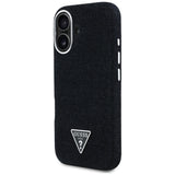 Husa de protectie Guess Denim Triangle Logo MagSafe (GUHMP16SRJFWTLK) compatibil cu iPhone 16, Negru