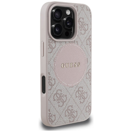 Husa de protectie Guess 4G Circle Classic Logo MagSafe (GUHMP16LP4PGRSGP) compatibil cu iPhone 16 Pro, Roz
