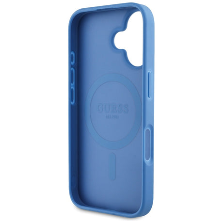 Husa de protectie Guess 4G Circle Classic Logo MagSafe (GUHMP16SP4PGRSGB) compatibil cu iPhone 16, Albastru