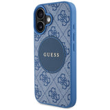 Husa de protectie Guess 4G Circle Classic Logo MagSafe (GUHMP16SP4PGRSGB) compatibil cu iPhone 16, Albastru