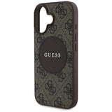 Husa de protectie Guess 4G Circle Classic Logo MagSafe (GUHMP16SP4PGRSGW) compatibil cu iPhone 16, Maro