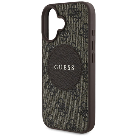 Husa de protectie Guess 4G Circle Classic Logo MagSafe (GUHMP16SP4PGRSGW) compatibil cu iPhone 16, Maro