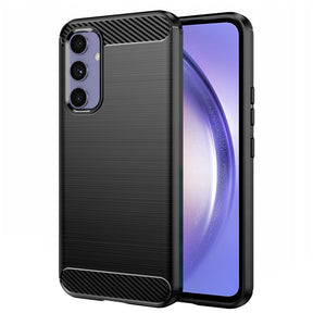 Husa de protectie Techsuit Carbon Silicone compatibil cu Samsung Galaxy A54, Negru
