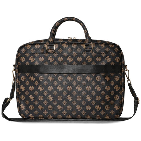 Geanta Guess Computer Bag Peony Triangle Logo (GUCB16PGPOSGNK), 16", Eco-Leather, Unisex, Detachable Strap, Adjustable, Negru