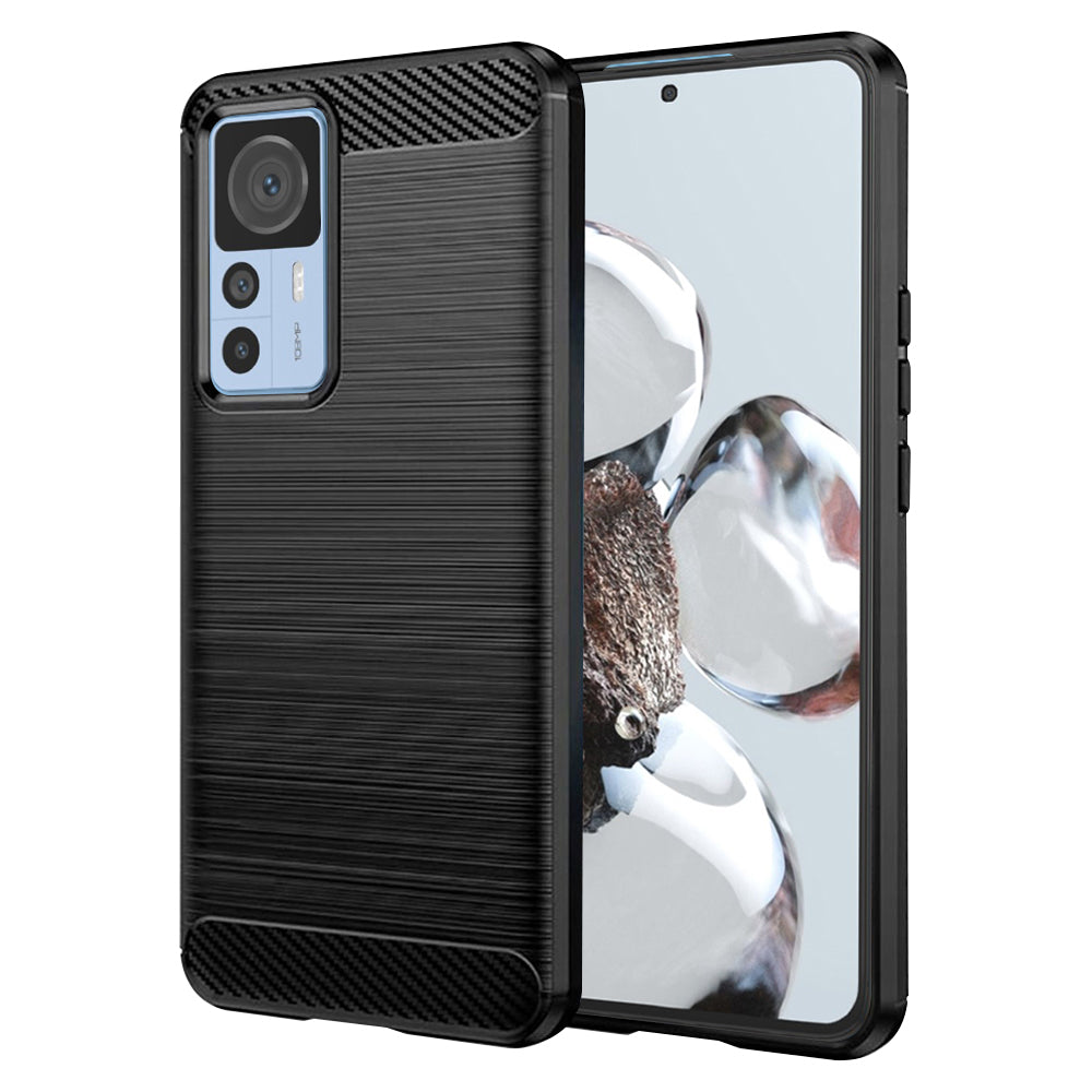 Husa de protectie Techsuit Carbon Silicone compatibil cu Xiaomi 12T / 12T Pro, Negru