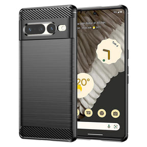 Husa de protectie Techsuit Carbon Silicone compatibil cu Google Pixel 7 Pro, Negru