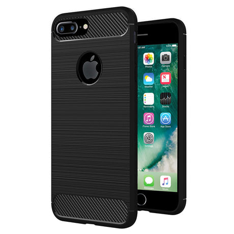 Husa de protectie Techsuit Carbon Silicone compatibil cu iPhone 7 Plus, Negru