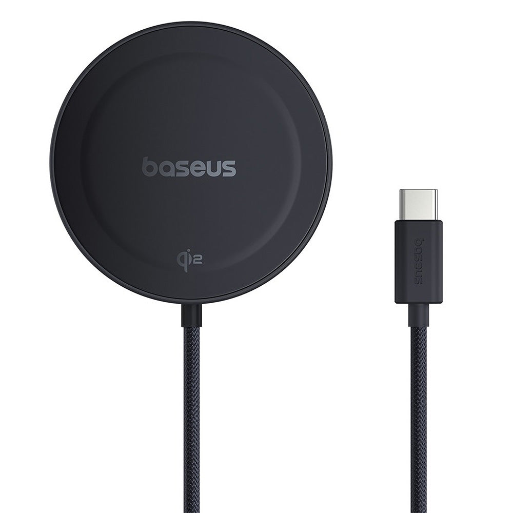 Incarcator Baseus Magnetic Wireless Simple Mini4 (P10273300121-02), Universal, with Stand, USB-C, Qi2, 15W, 1m, Negru Cosmic
