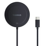 Incarcator Baseus Magnetic Wireless Simple Mini4 (P10273300121-02), Universal, with Stand, USB-C, Qi2, 15W, 1m, Negru Cosmic