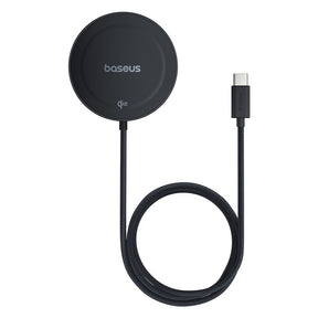 Incarcator Baseus Magnetic Wireless Simple Mini4 (P10273300121-02), Universal, with Stand, USB-C, Qi2, 15W, 1m, Negru Cosmic