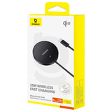 Incarcator Baseus Magnetic Wireless Simple Mini4 (P10273300121-02), Universal, with Stand, USB-C, Qi2, 15W, 1m, Negru Cosmic